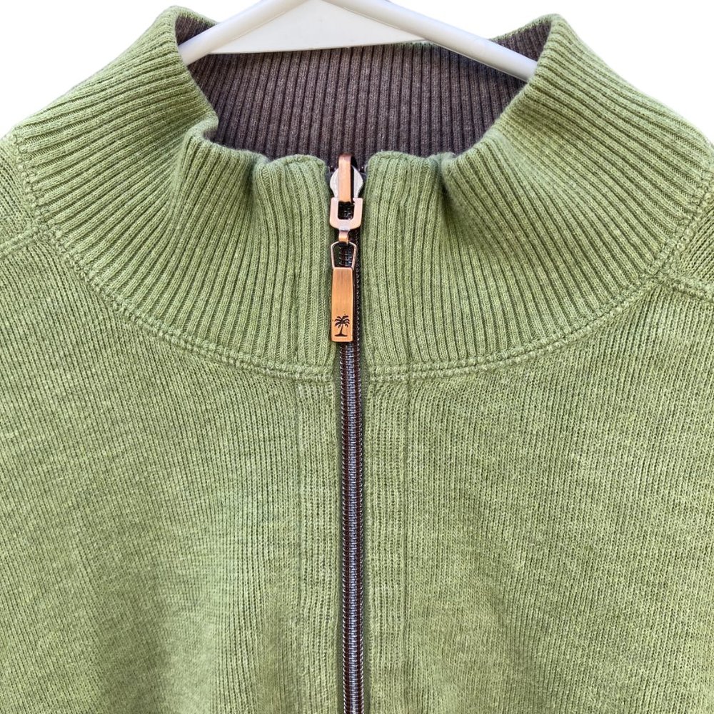 Tommy Bahama 1/4 Zipped Green Sweater, Size XL - Picture 3 of 9